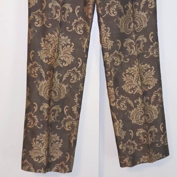 Talbots Petites "Silk & Wool Blend" Jacquard Print Pants in Size 4 - Picture 3 of 9